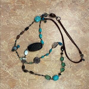 Silpada Turquoise and Brown Beaded Necklace